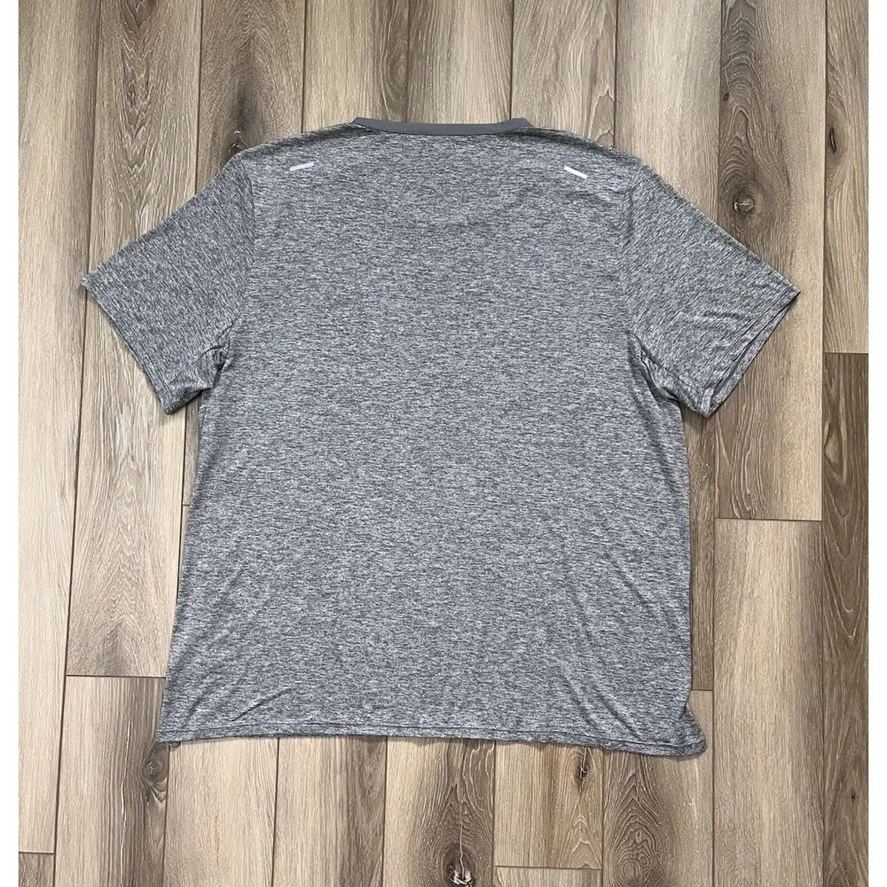 Nike Running Dri-Fit Gray Short Sleeve Athletic Tee Mens Sz XL Stretch Gym